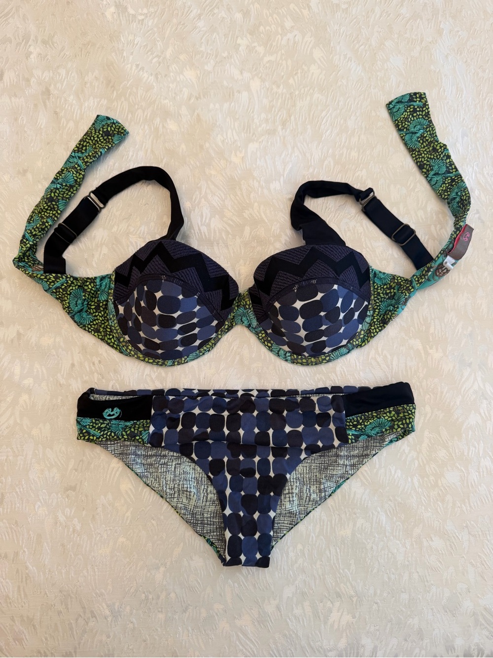 Maaji Navy, Teal & Green Patterned Bikini Set